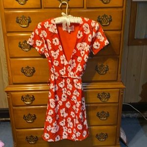 Sweet Attitude Red Floral Wrap Dress XS